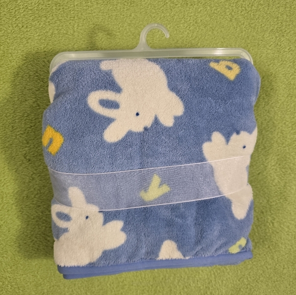 NWT by Northpoint Baby Blue Baby Blanket with White Bunny Design 30X40 (Q1) - Picture 3 of 3